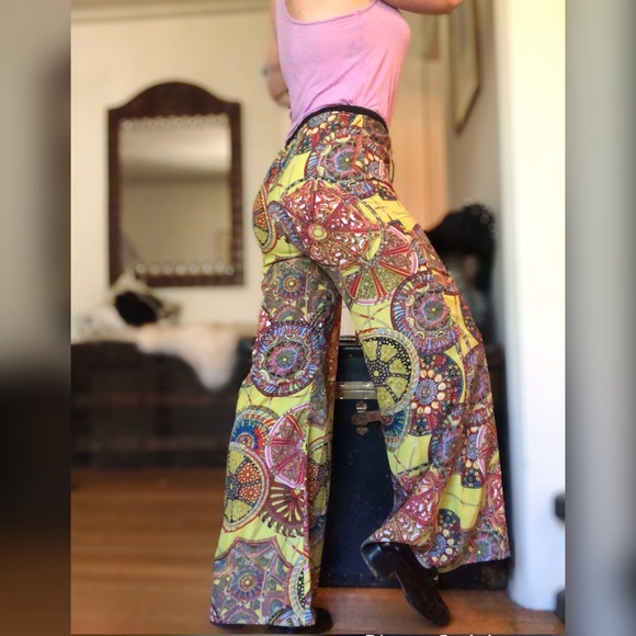 Vintage Pants - 60s Inspired Wide Leg Green Pants